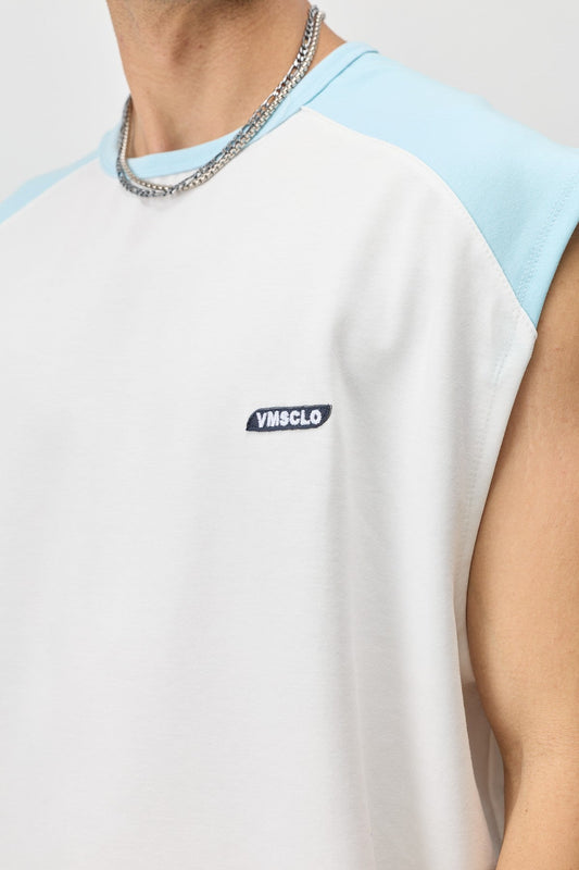 Oversized Sleeveless T-Shirt with Back Print