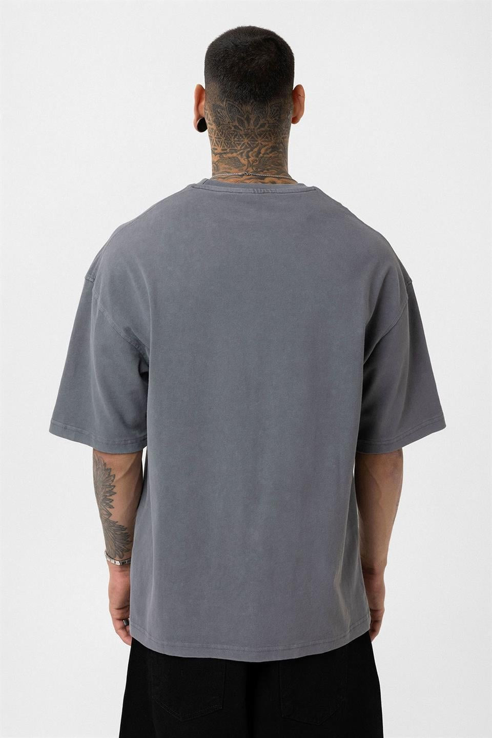 Oversized T-Shirt with Washed Chain Detail