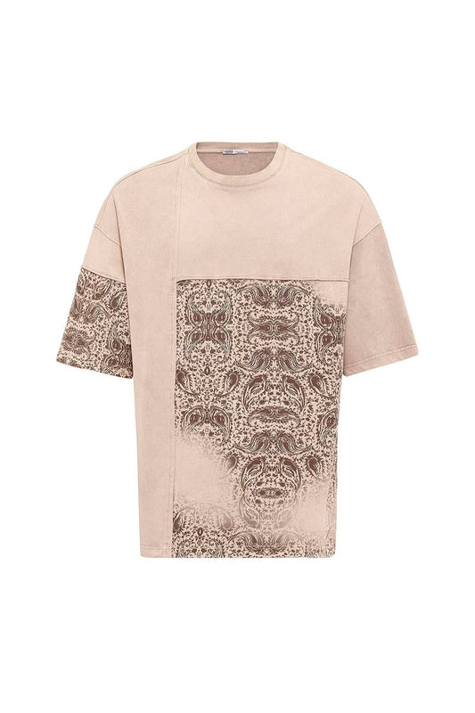 Oversized T-Shirt with Bike Neckline and Washable Collar