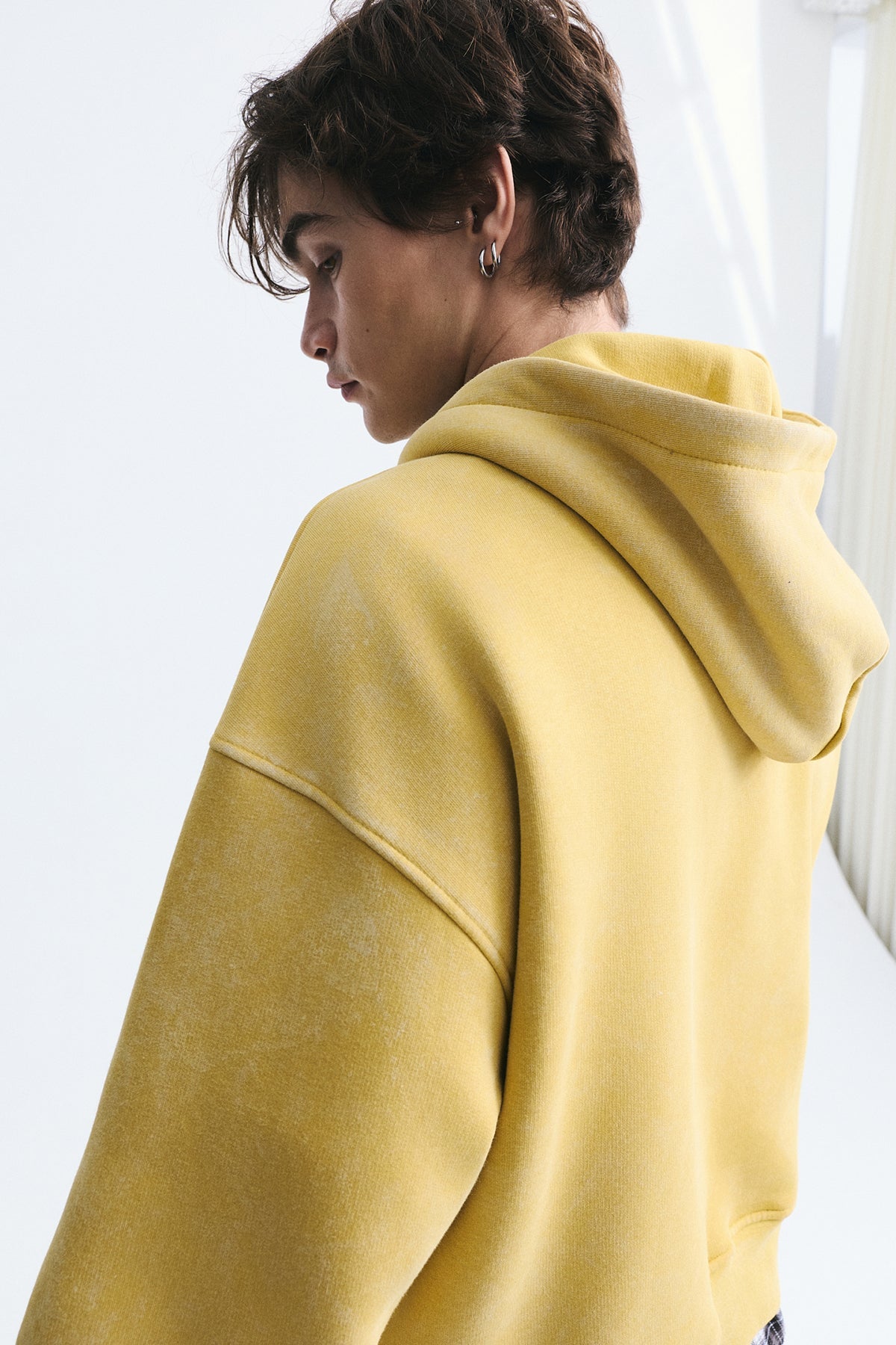 Boxy Fit Metal Clip-Front Sweatshirt