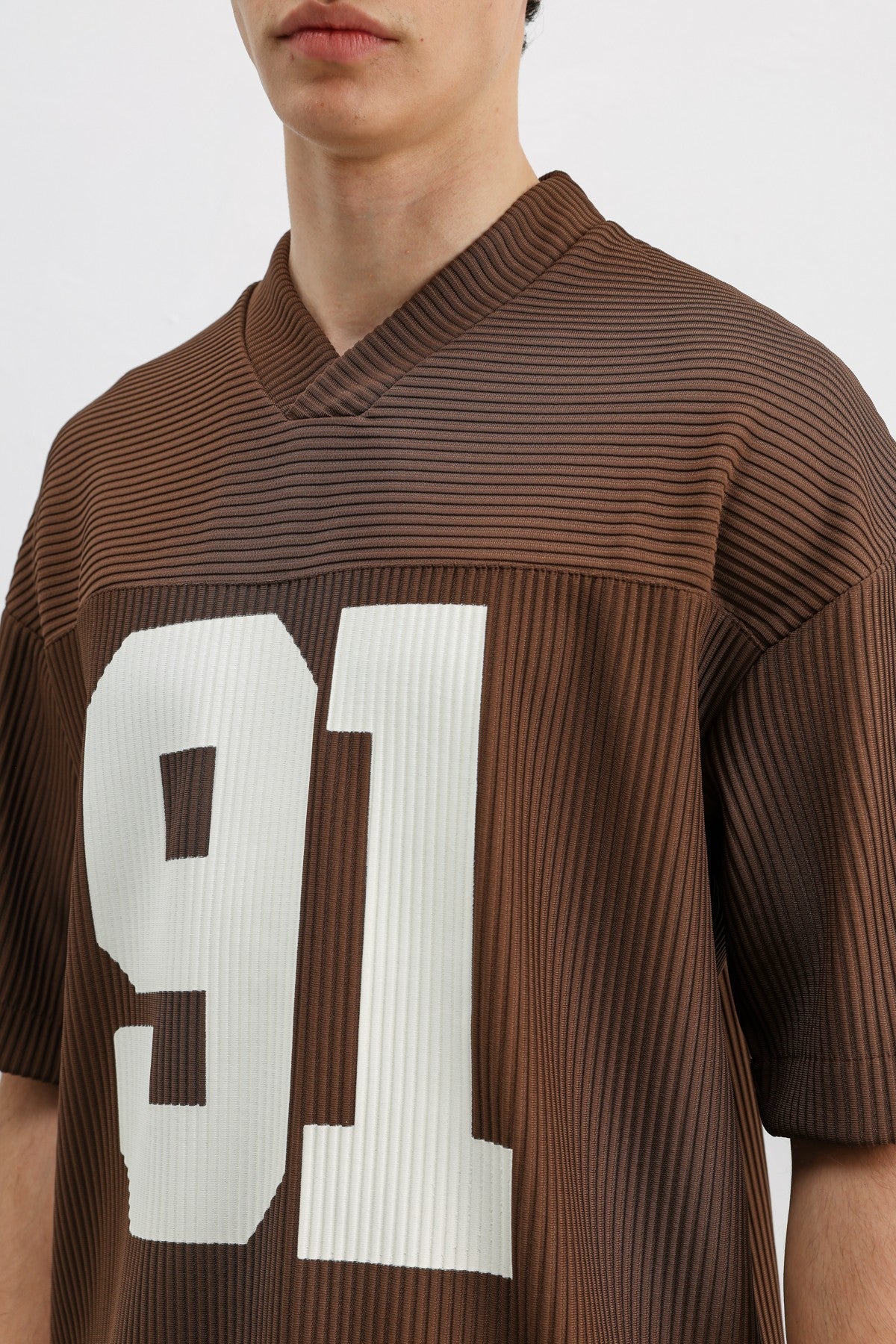 Printed Oversized T-Shirt with Ribbed Hem
