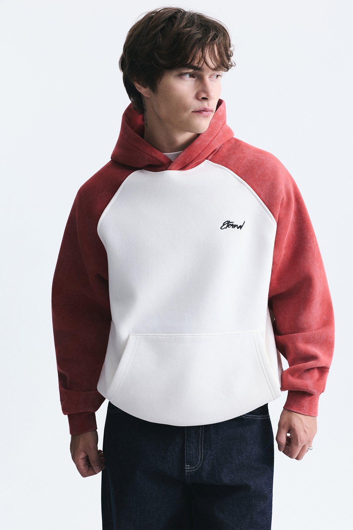 Color-Blocked Hooded Sweatshirt
