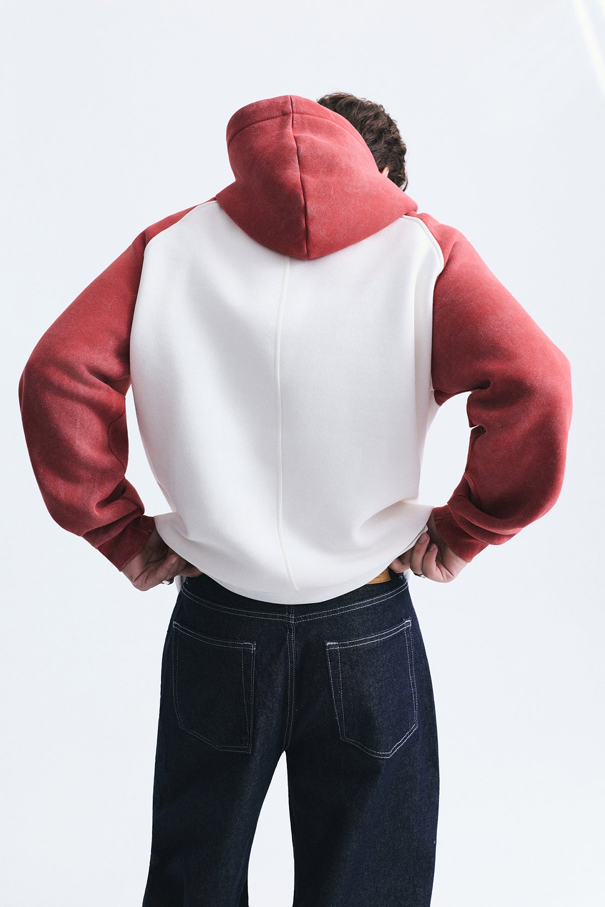 Color-Blocked Hooded Sweatshirt