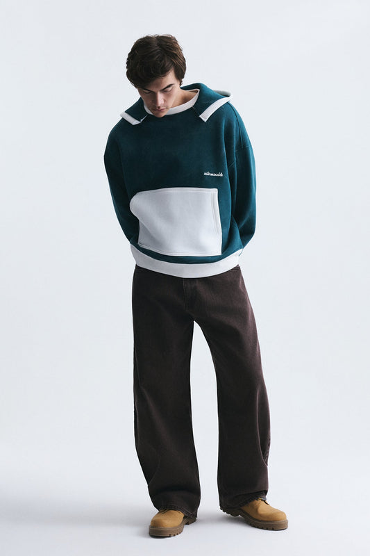 Block-Color Oversized Sweatshirt