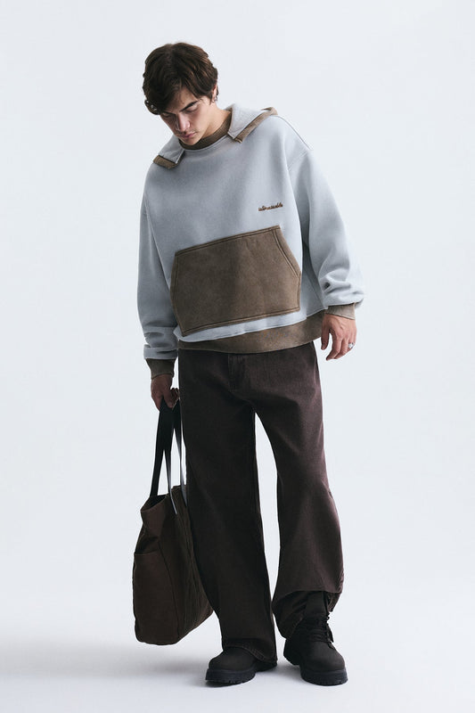 Block-Color Oversized Sweatshirt