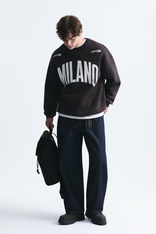 Milan-Printed Oversized Sweatshirt