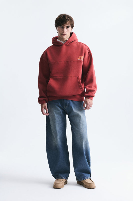 Oversized Washable Hooded Sweatshirt