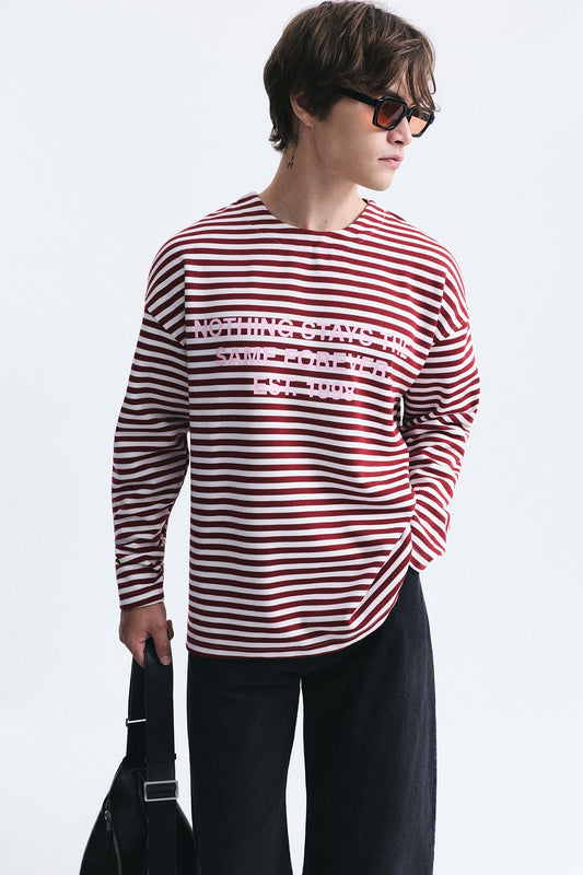 Oversized Striped Sweatshirt