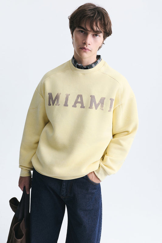 Miami Printed Bike Neck Sweatshirt