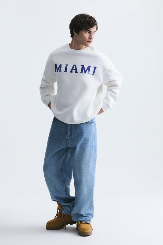 Miami Printed Bike Neck Sweatshirt