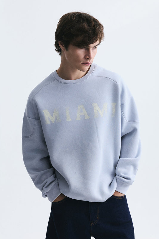 Miami Printed Bike Neck Sweatshirt