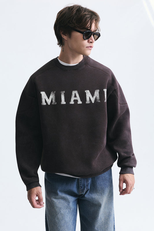 Miami Printed Bike Neck Sweatshirt