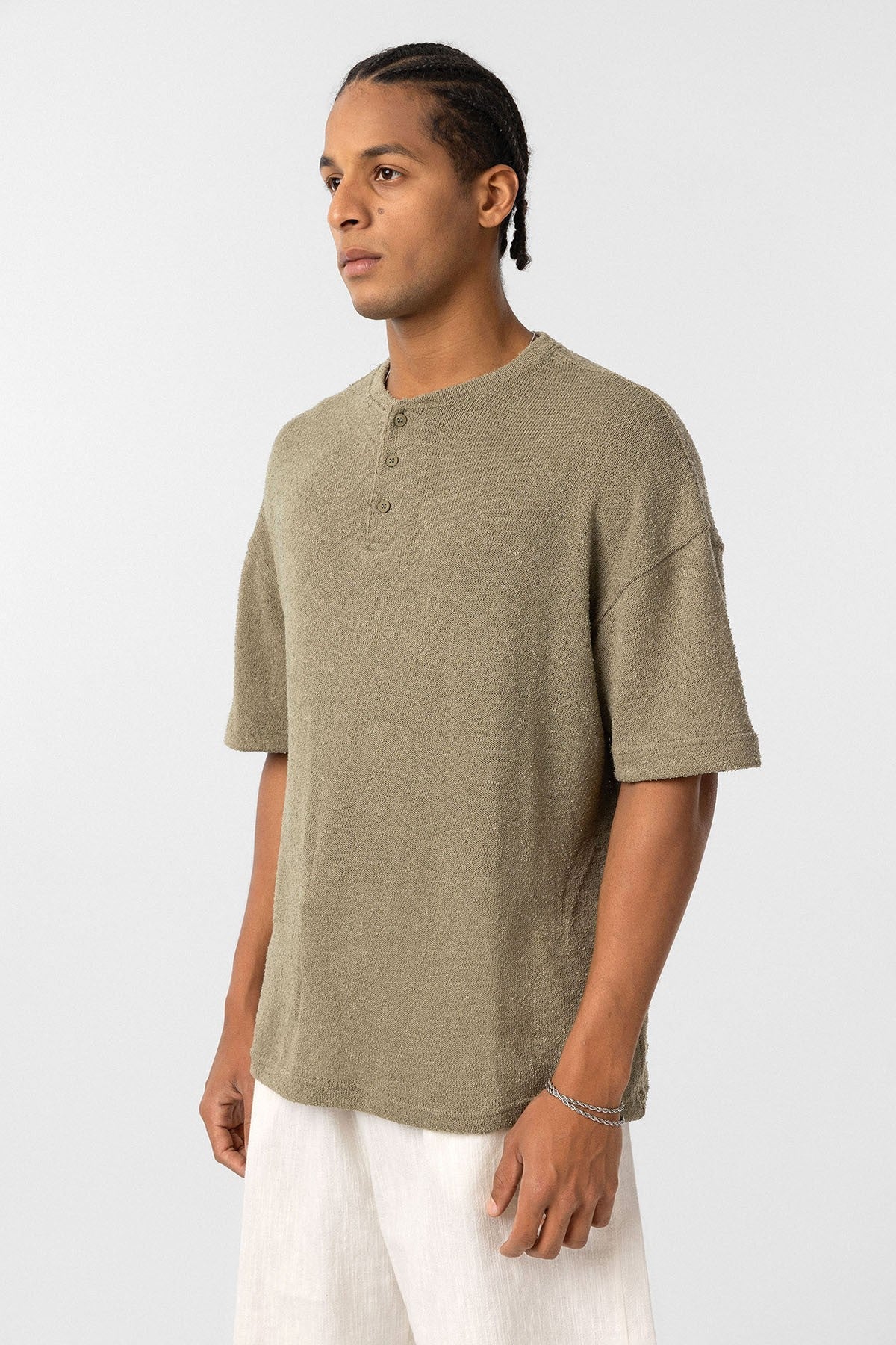 Basic Oversized Button-Down T-Shirt