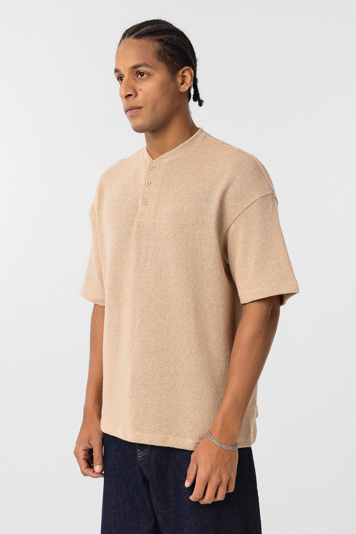 Basic Oversized Button-Down T-Shirt