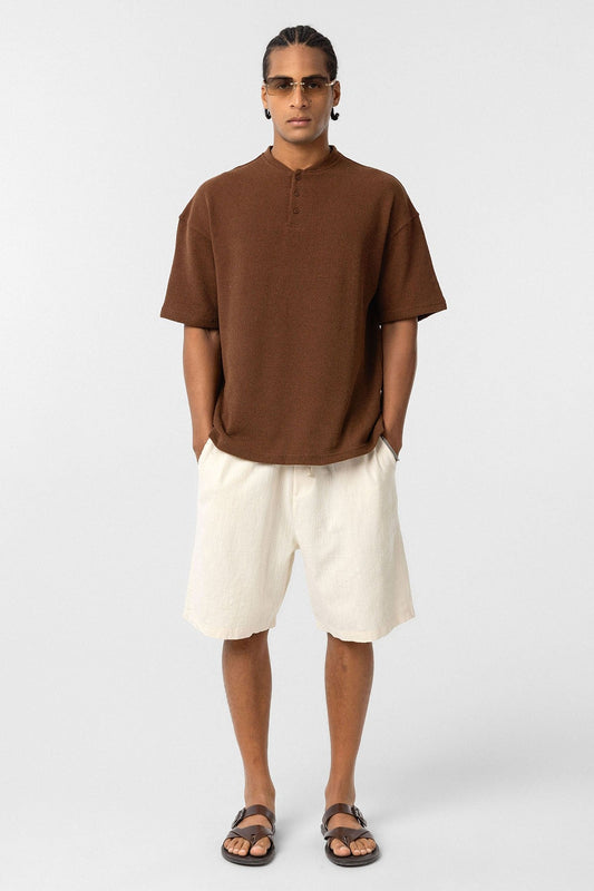 Basic Oversized Button-Down T-Shirt