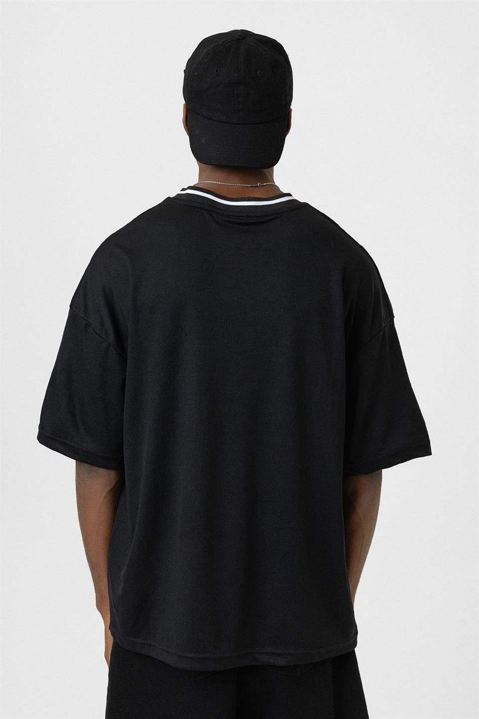 Oversized Printed Jersey T-Shirt, Black