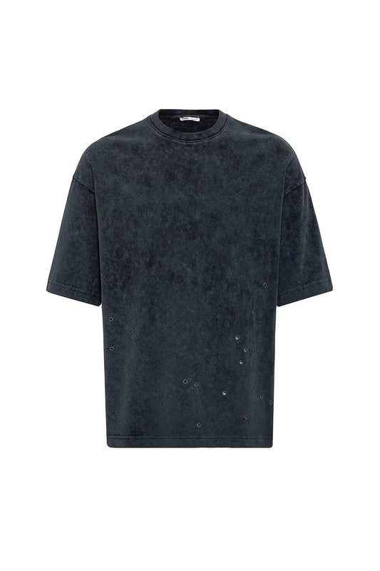 Oversized T-Shirt with Metal Accents and a Washed Look