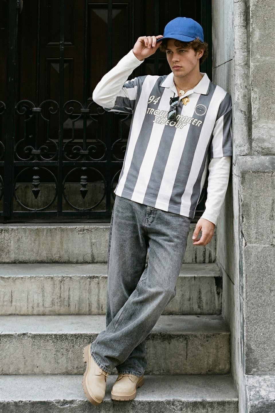 Oversized Polo-Neck T-Shirt