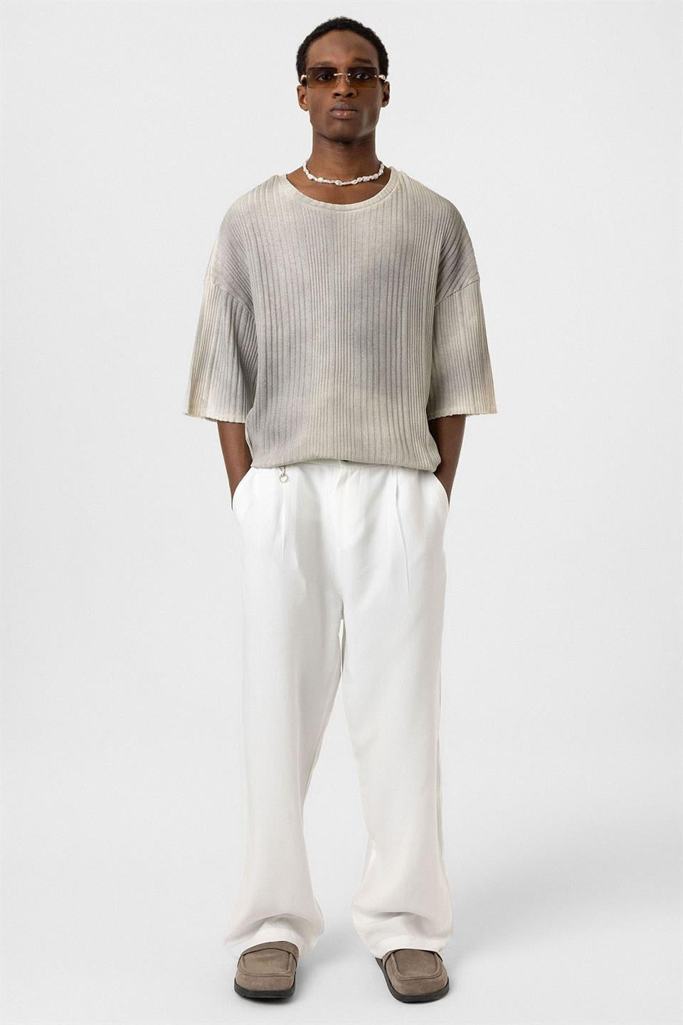 Oversized Knit T-Shirt (Machine Washable)