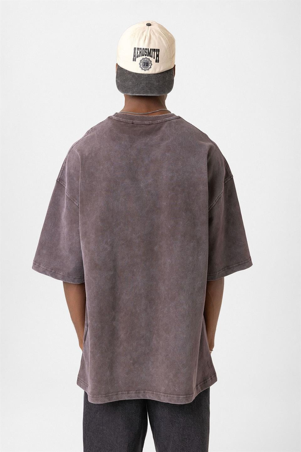 Oversized T-Shirt with Washed Button Details