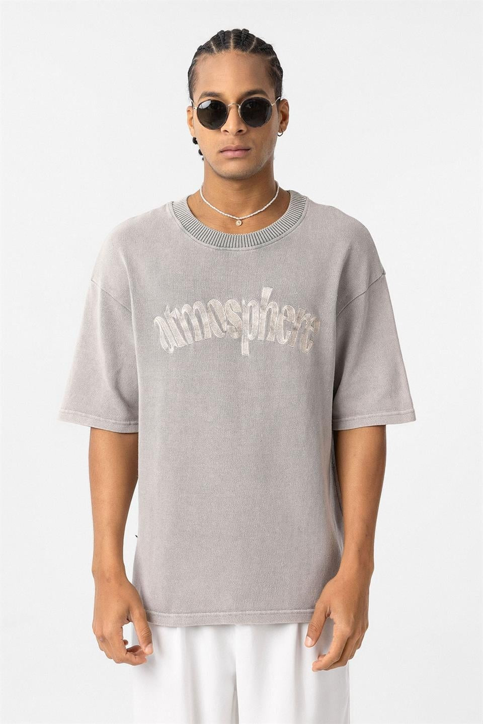 Oversized Printed Knit T-Shirt (Machine Washable)