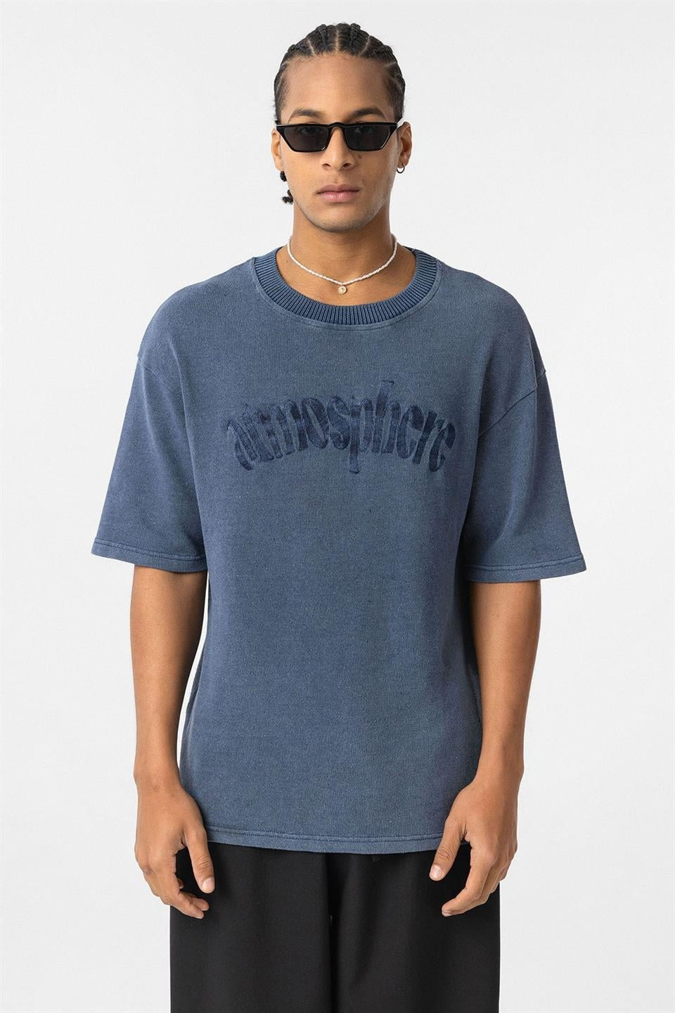 Oversized Printed Knit T-Shirt (Machine Washable)