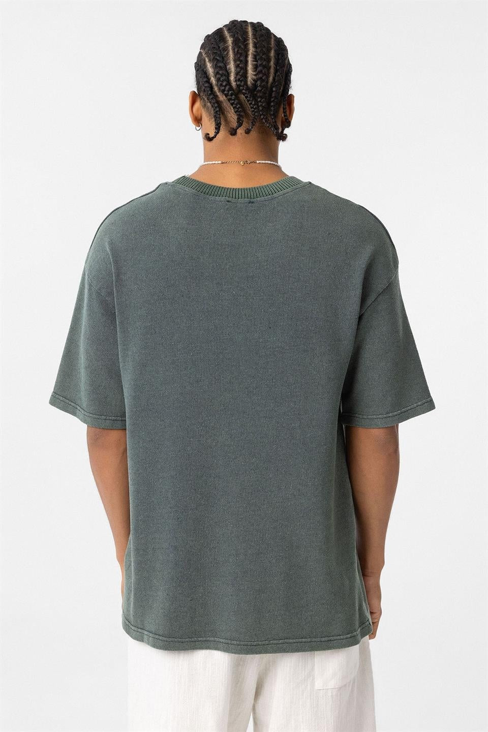 Oversized Printed Knit T-Shirt (Machine Washable)