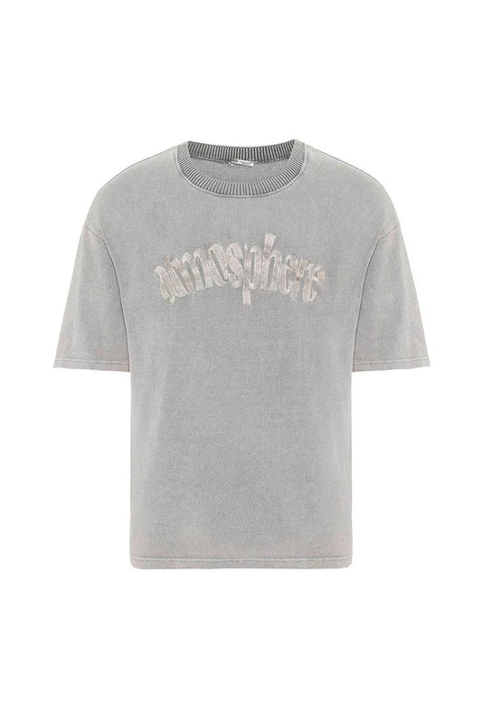 Oversized Printed Knit T-Shirt (Machine Washable)