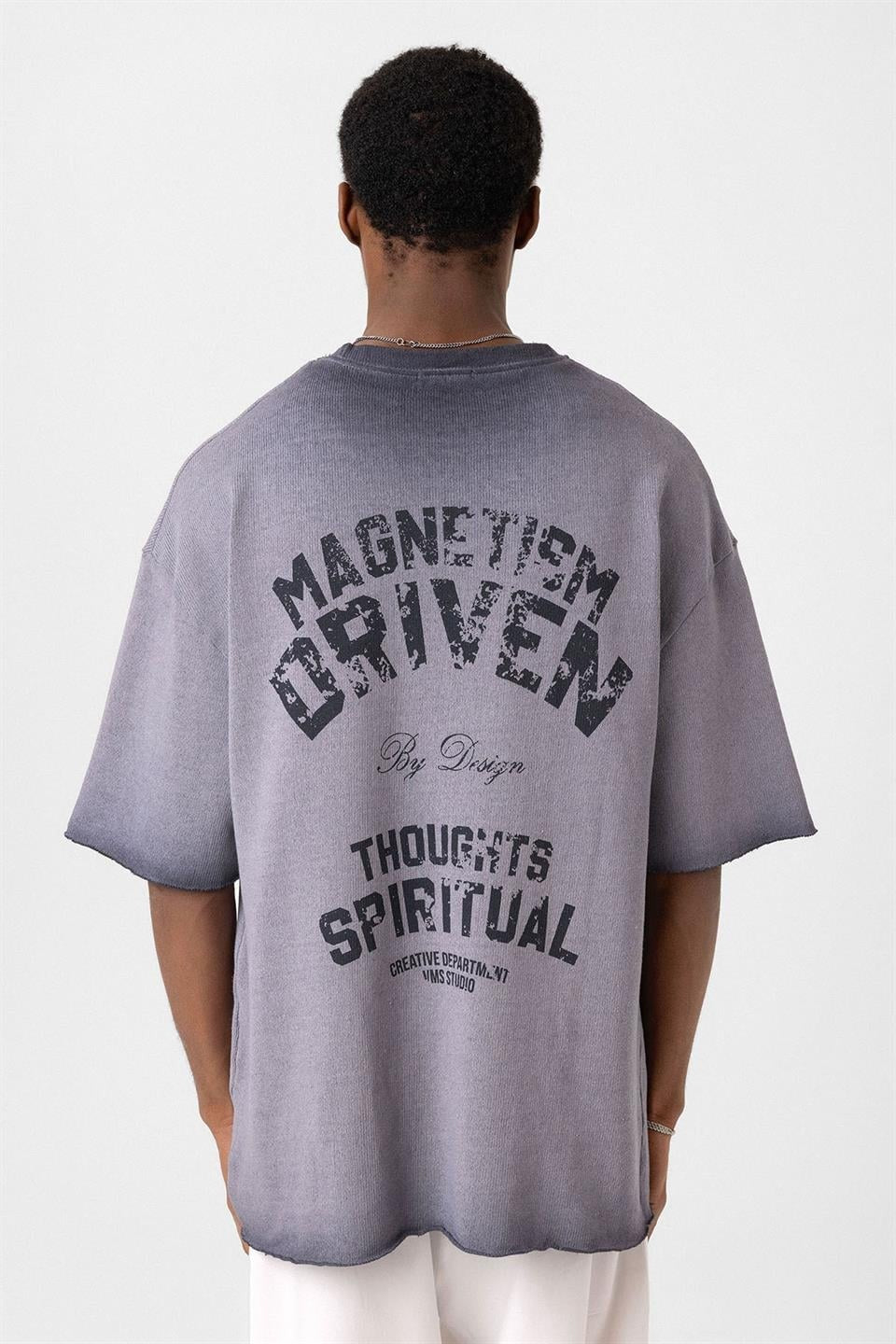 Oversized Washed Printed Knit T-Shirt