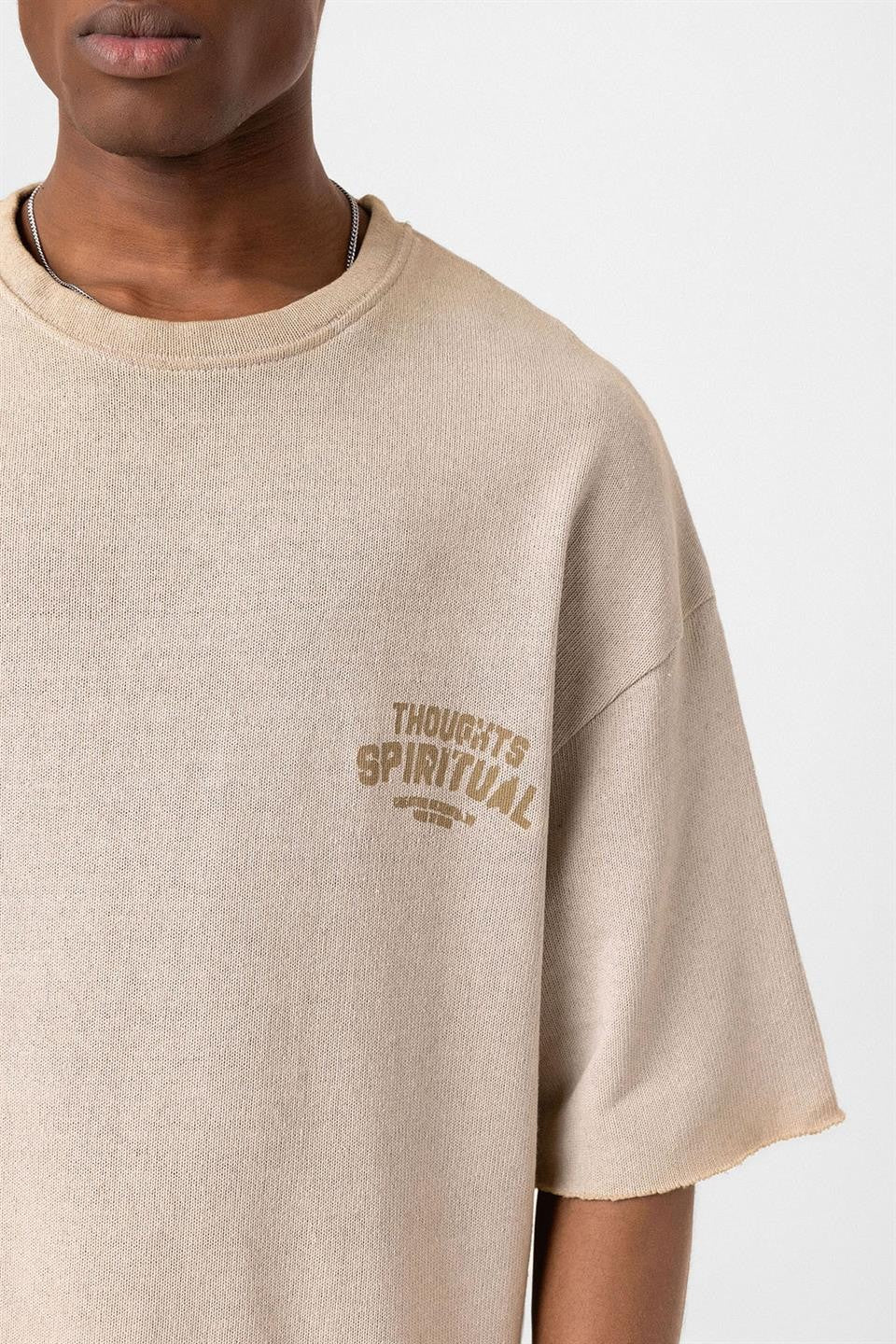 Oversized Washed Printed Knit T-Shirt