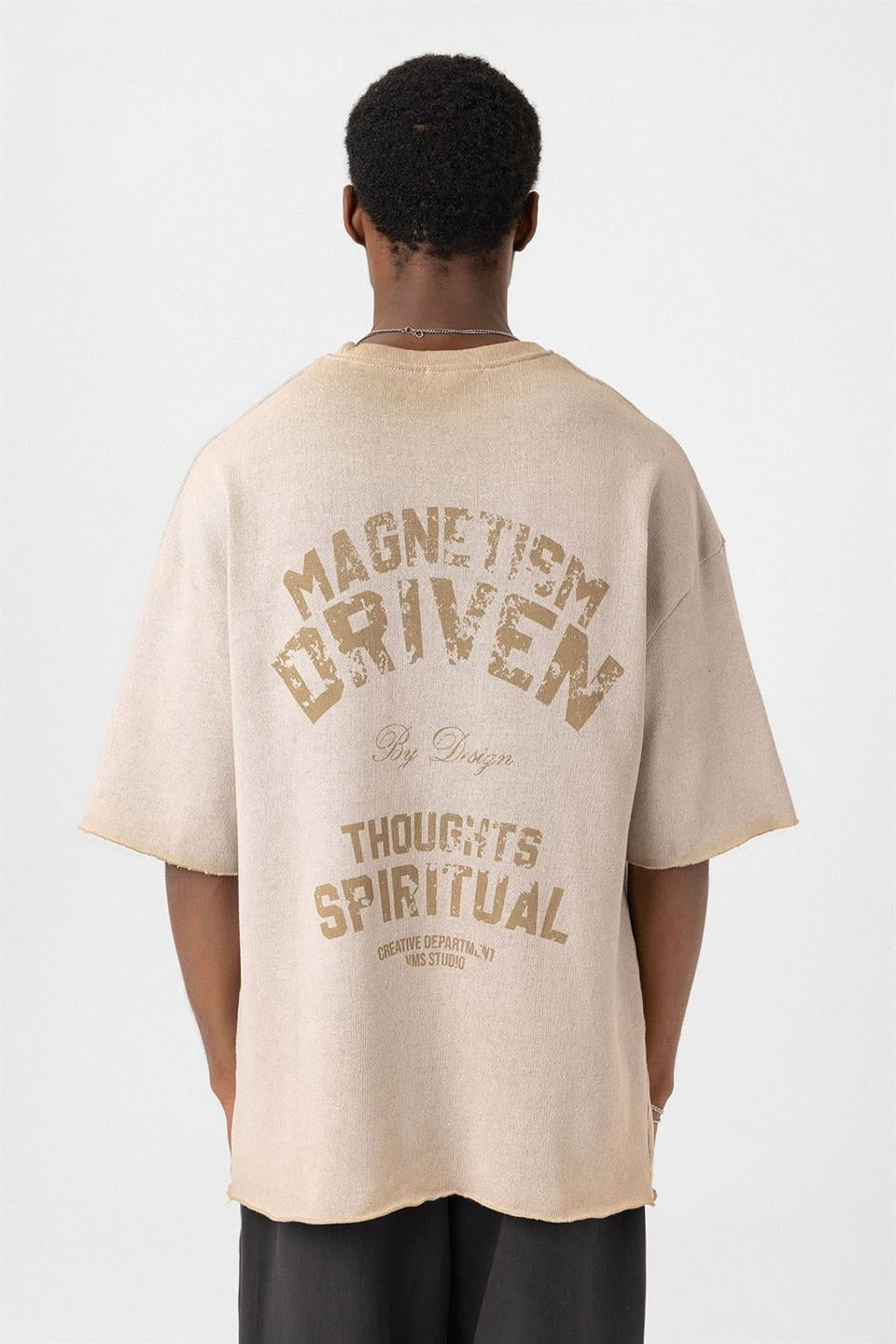 Oversized Washed Printed Knit T-Shirt