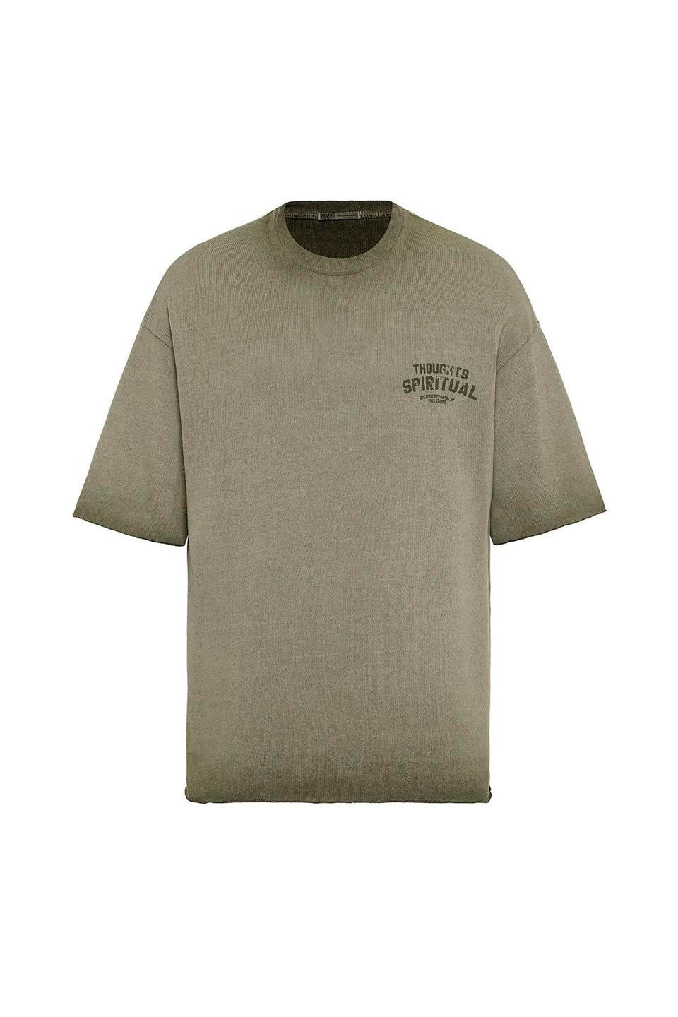 Oversized Washed Printed Knit T-Shirt