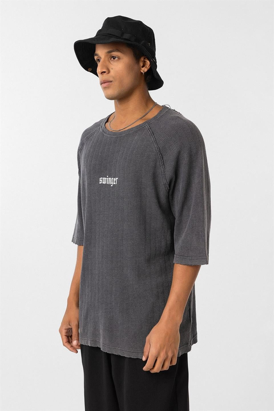 Oversized Printed Knit T-Shirt (Machine Washable)