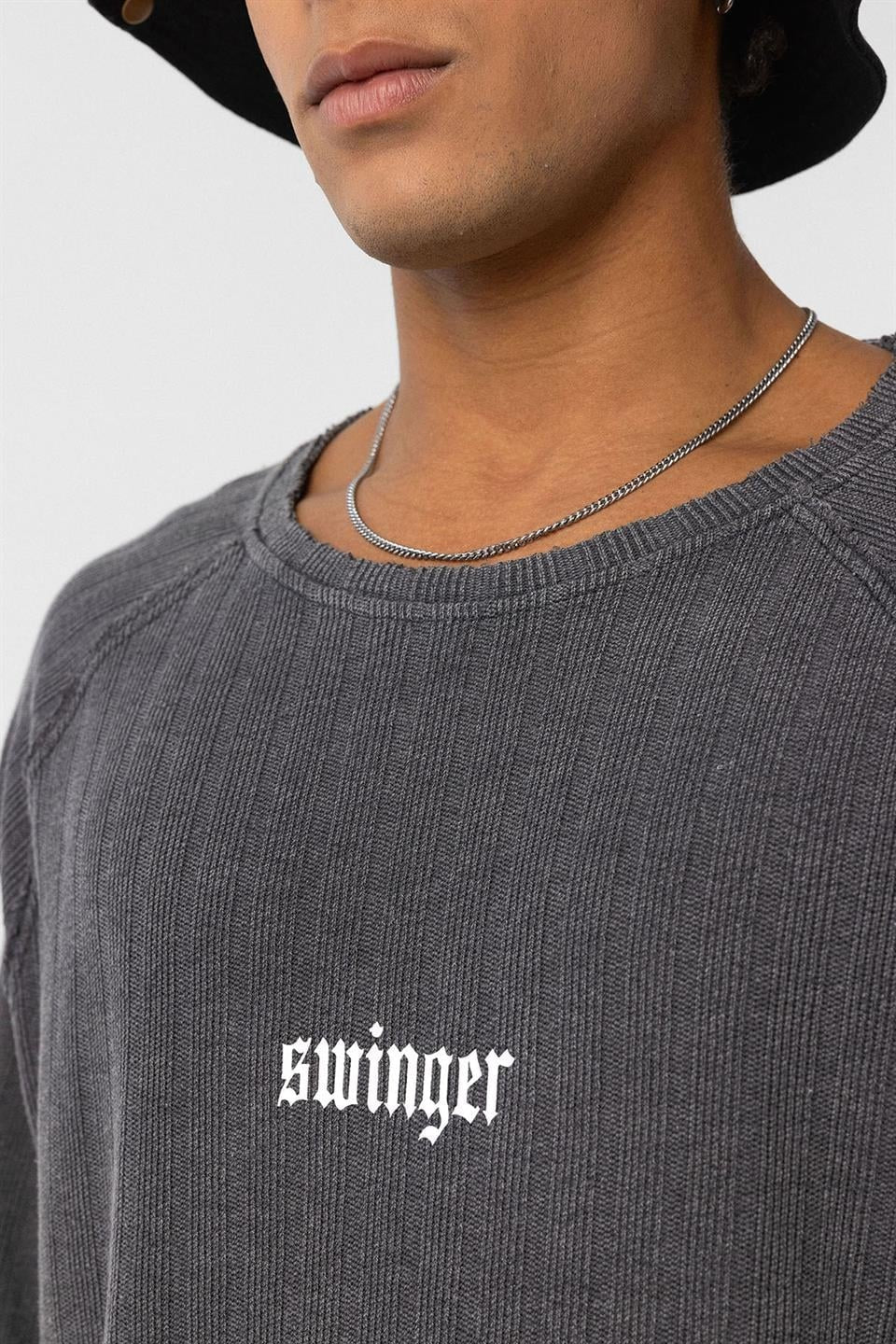 Oversized Printed Knit T-Shirt (Machine Washable)