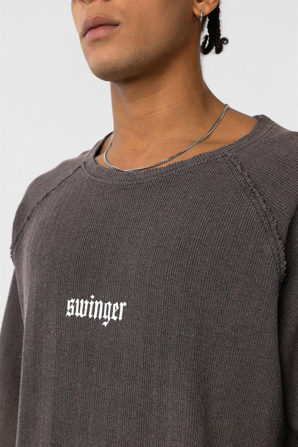 Oversized Printed Knit T-Shirt (Machine Washable)