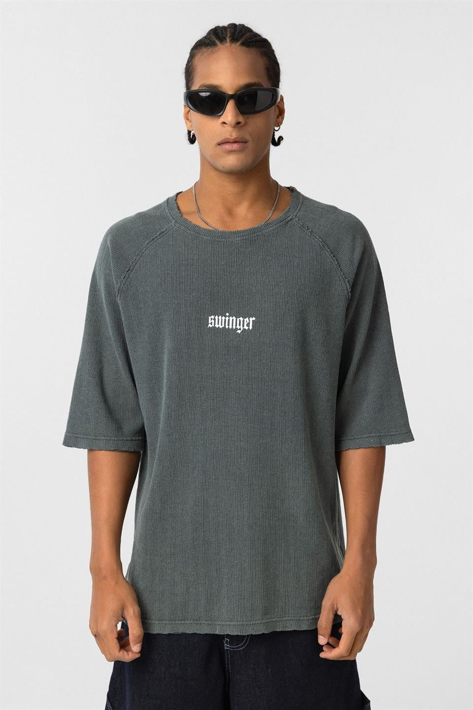 Oversized Printed Knit T-Shirt (Machine Washable)