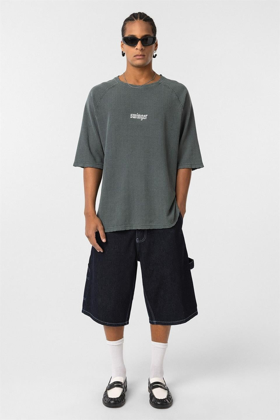 Oversized Printed Knit T-Shirt (Machine Washable)