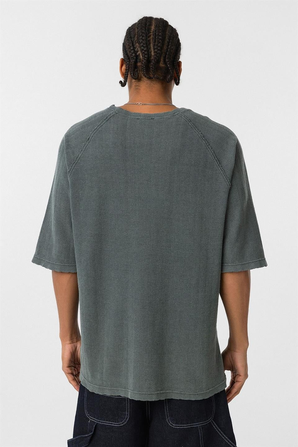 Oversized Printed Knit T-Shirt (Machine Washable)