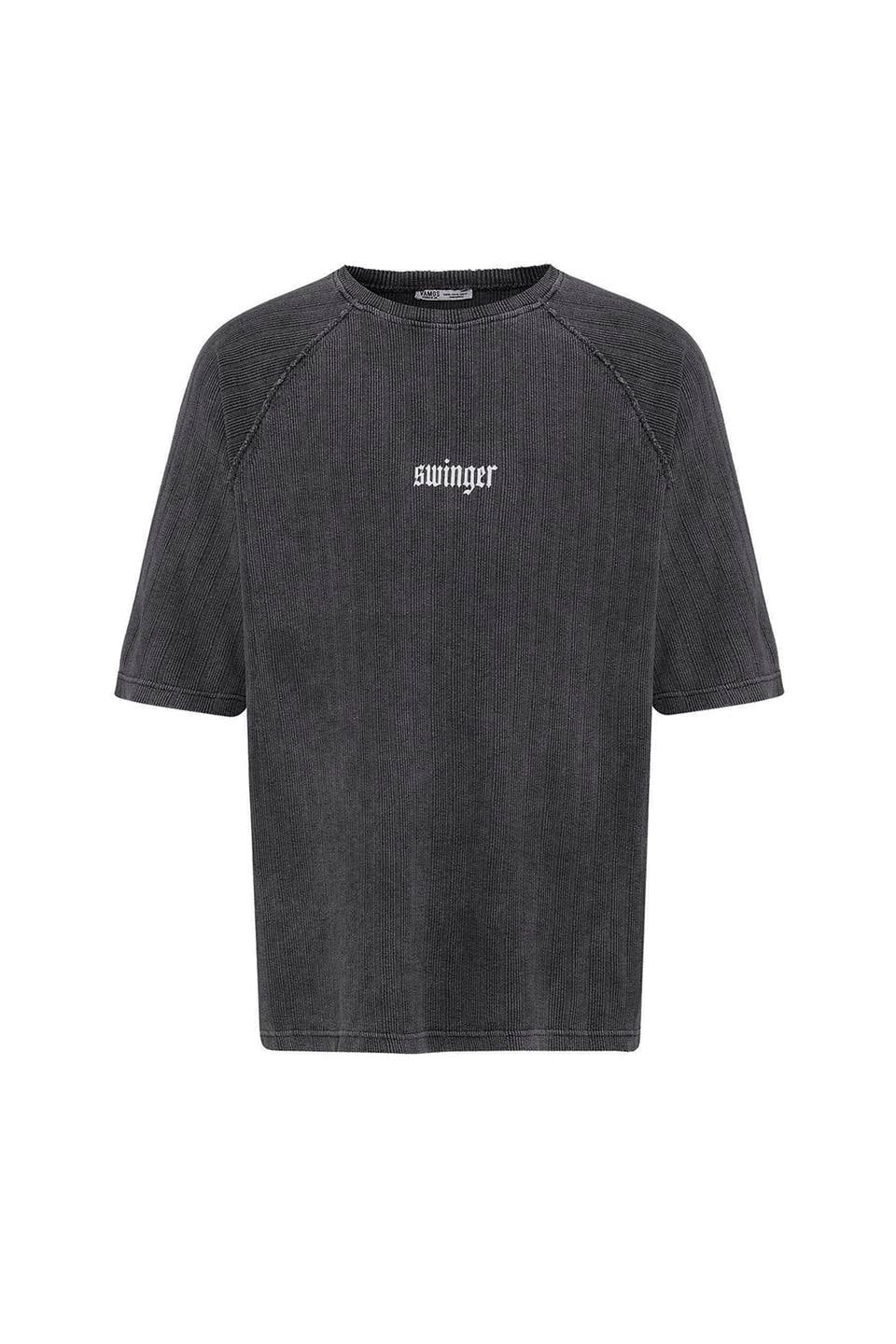 Oversized Printed Knit T-Shirt (Machine Washable)