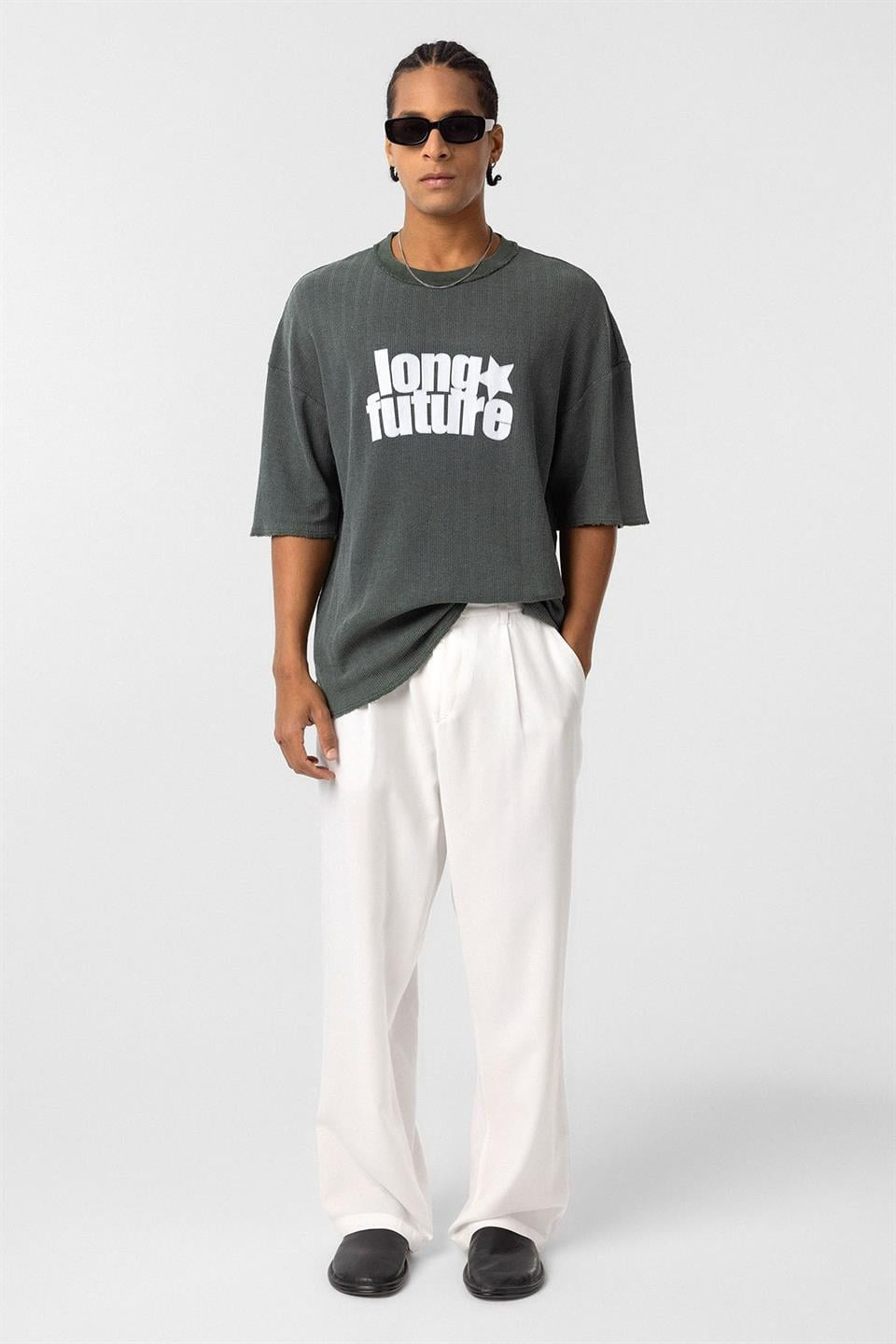 Oversized Knit T-Shirt (Machine Washable)
