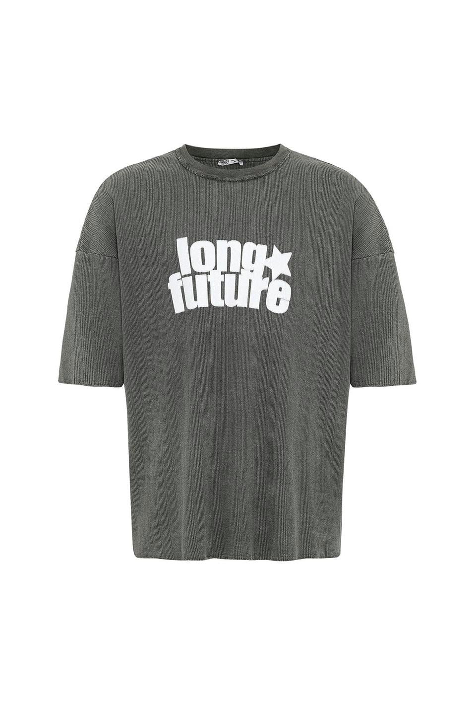 Oversized Washed Knit T-Shirt in Mink