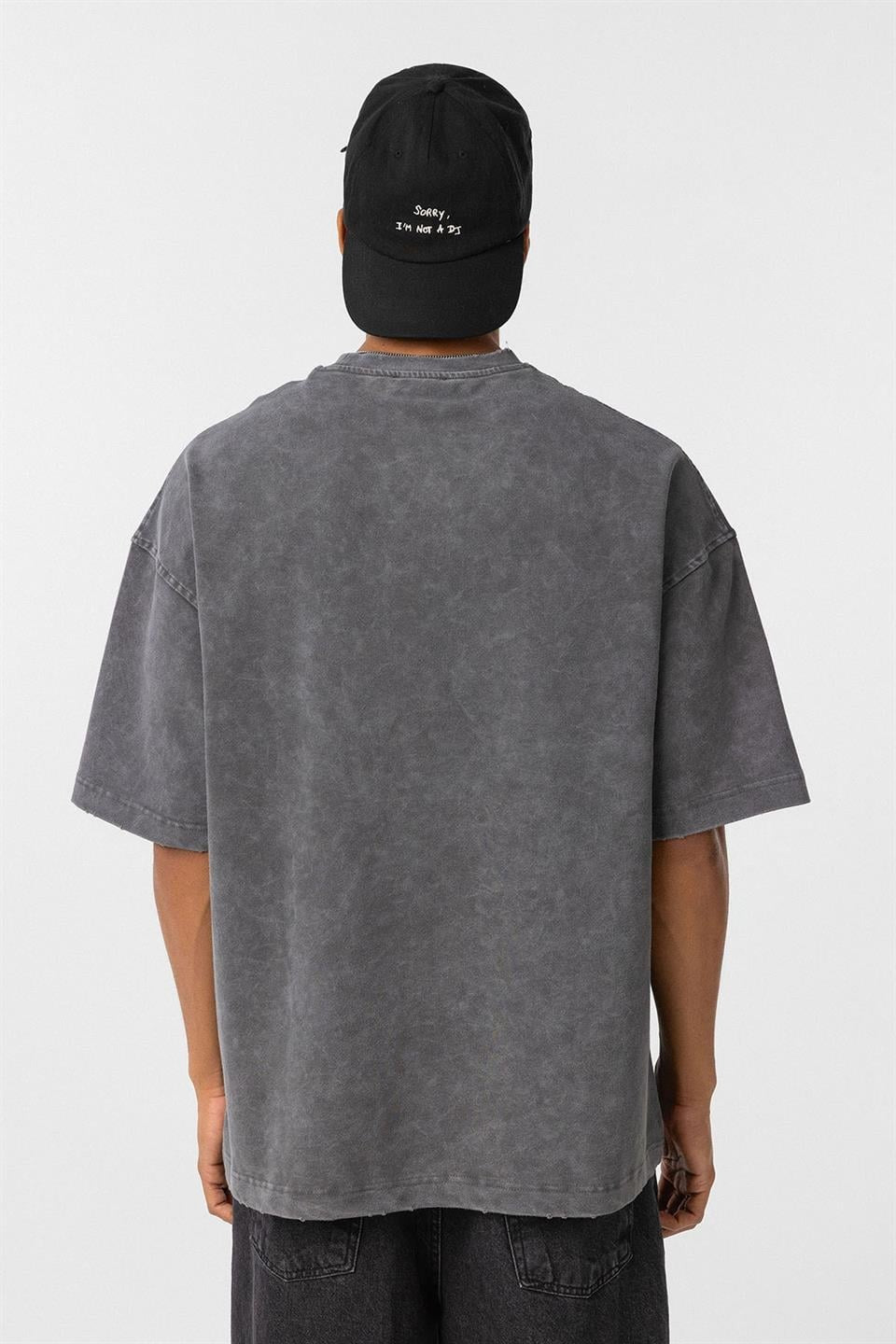 Oversized T-Shirt with Washed Pocket Detail
