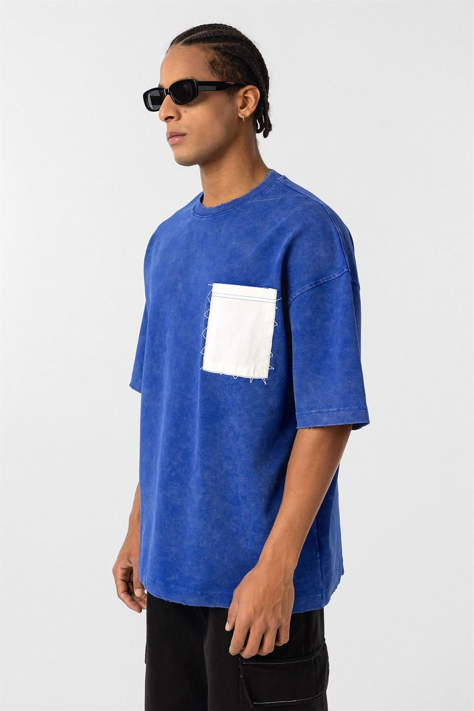 Oversized T-Shirt with Washed Pocket Detail