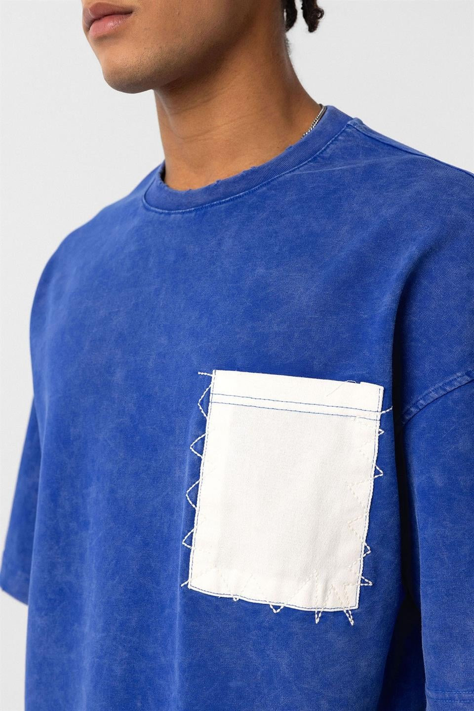 Oversized T-Shirt with Washed Pocket Detail