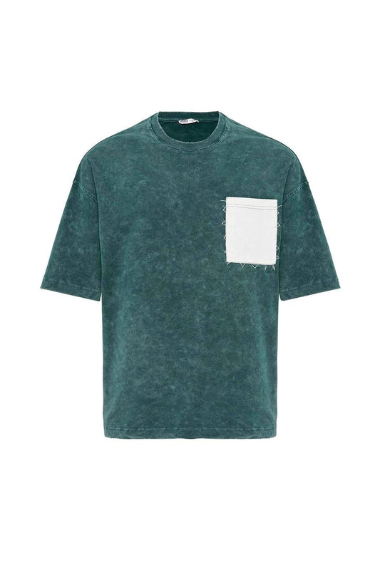 Oversized T-Shirt with Pocket Detail, Pre-Washed, V70-73