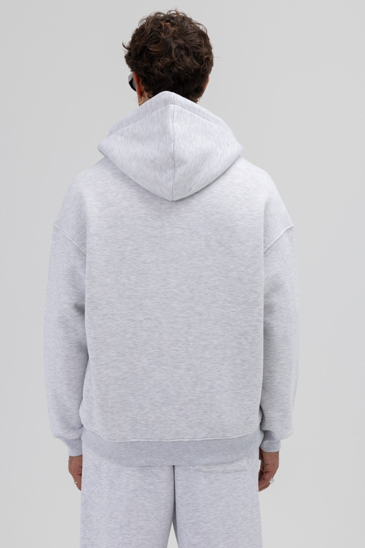 Basic Oversized Hooded Sweatshirt with Zipper