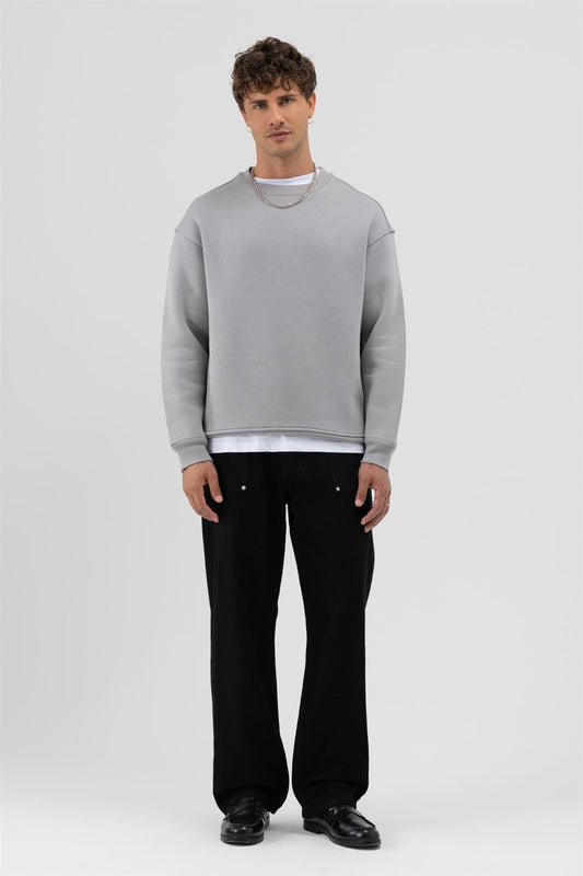 Basic Crew Neck Oversized Sweatshirt