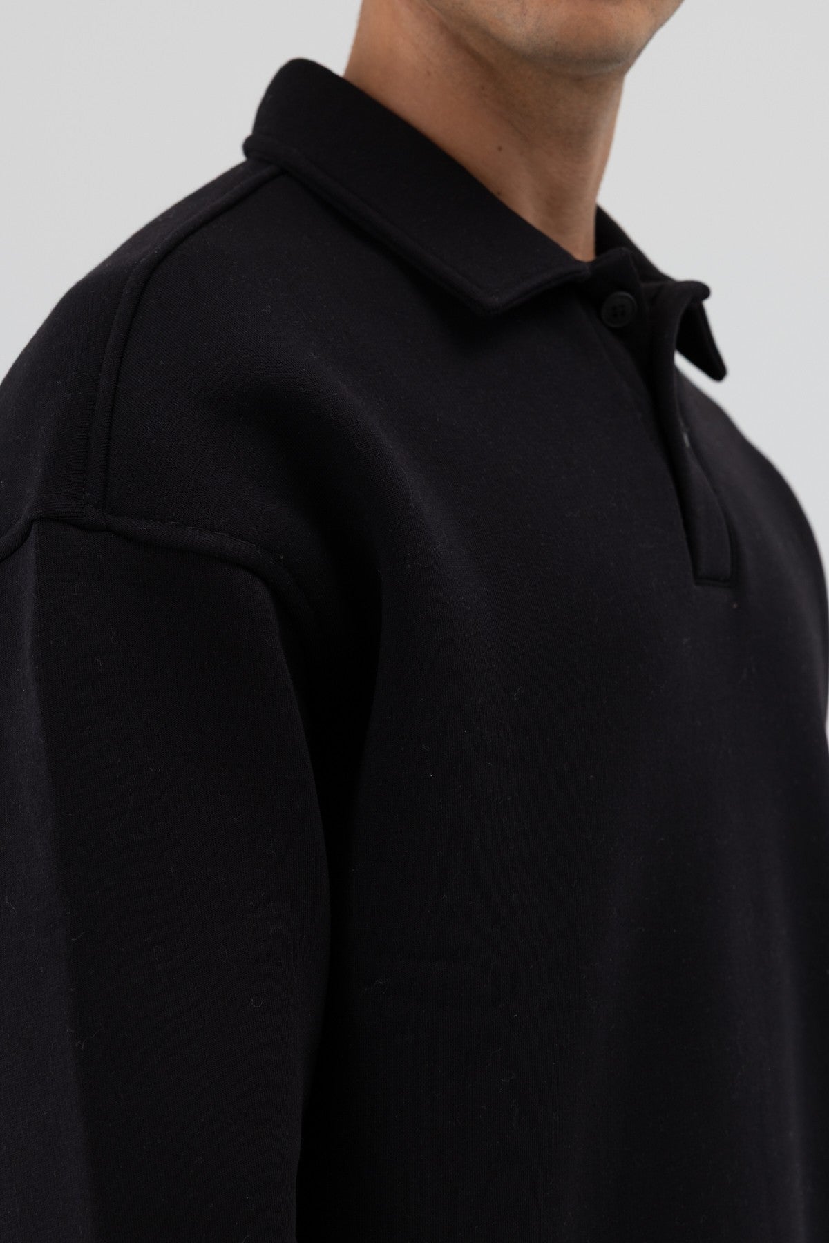 Basic Polo-Neck Sweatshirt