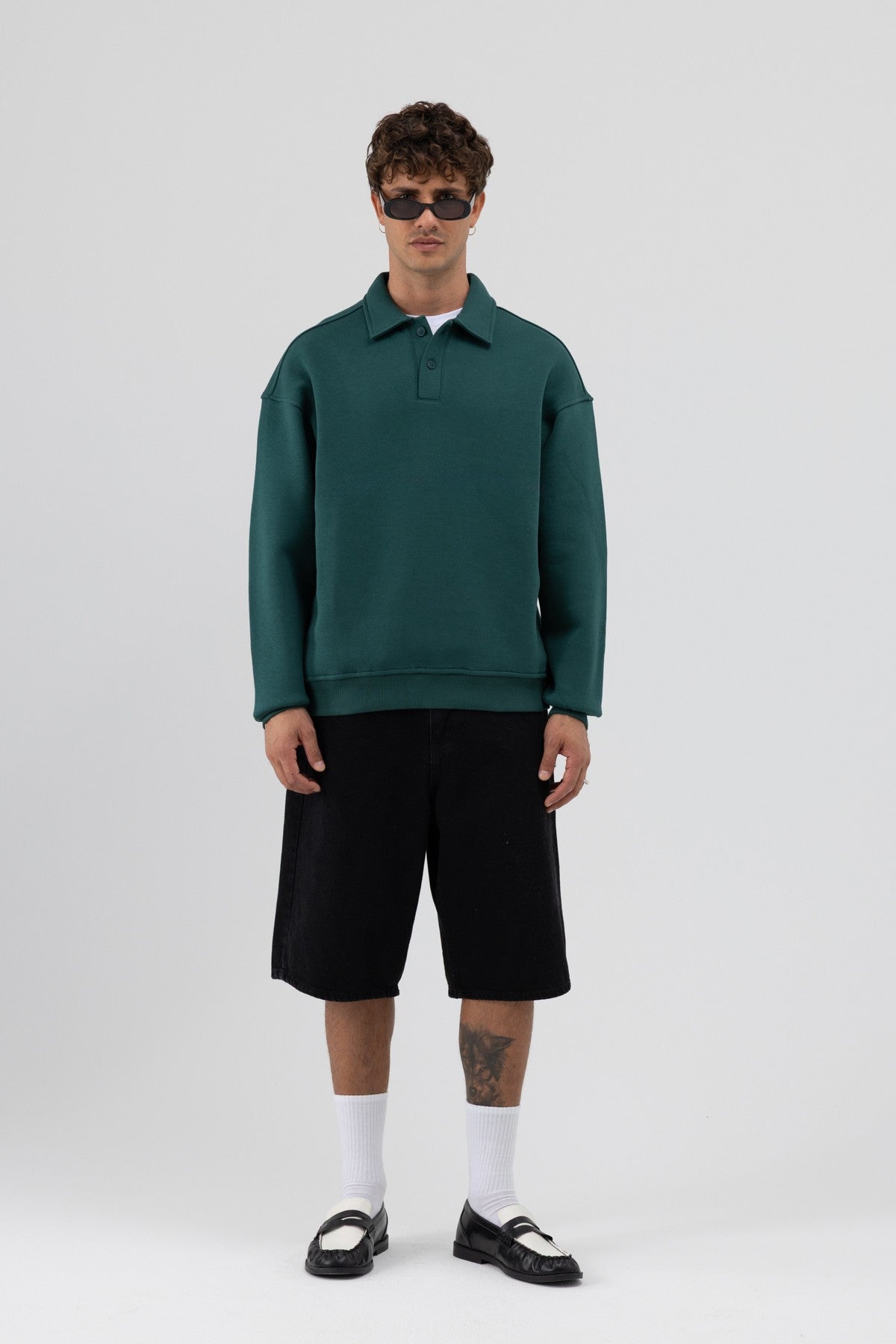Basic Polo-Neck Sweatshirt