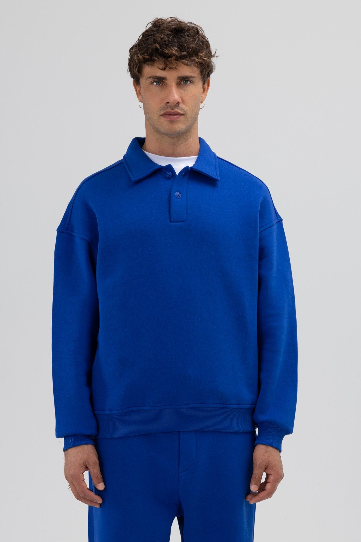 Basic Polo-Neck Sweatshirt